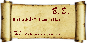 Balaskó Dominika névjegykártya